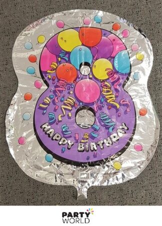 8th birthday foil balloon