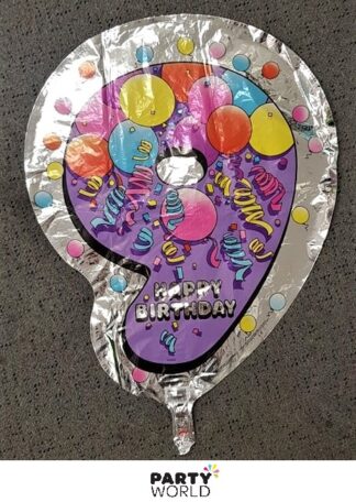 9th birthday foil balloon