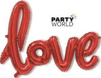 Red Love Foil Letter Balloon Banner