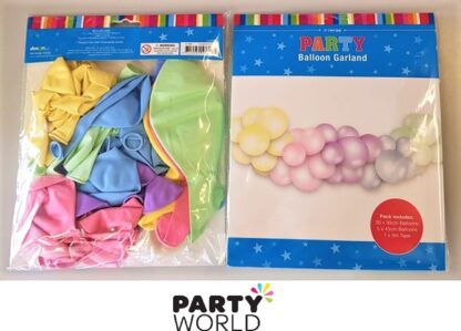 balloon garland pastel colours