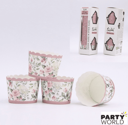 floral print baking cups