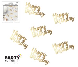 happy birthday gold confetti scatters