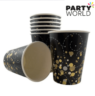 sparkling celebrations paper cups black & gold