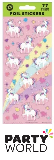 Unicorn Party Foil Stickers (77pcs)