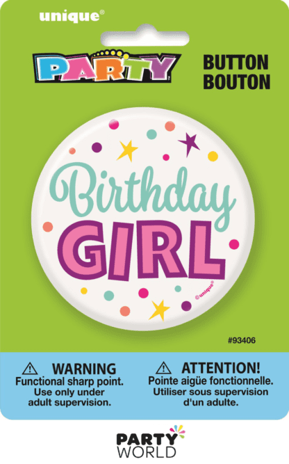 birthday girl badge button