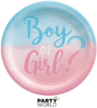 boy or girl gender reveal plates