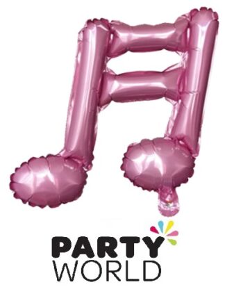 Music Double Note Foil Balloon For Air Filling - Pink