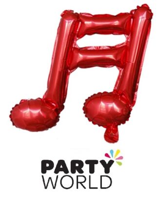 Music Double Note Foil Balloon For Air Filling - Red