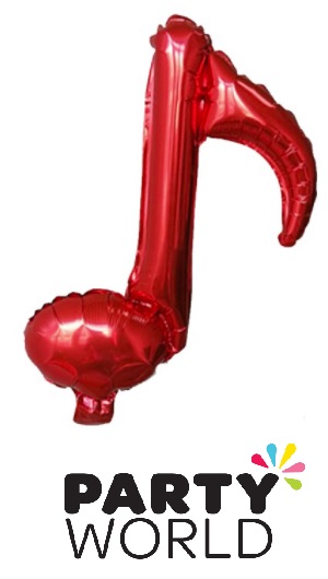 Music Single Note Foil Balloon For Air Filling - Red