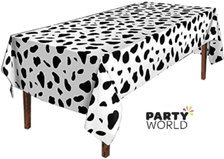 cow print table cover