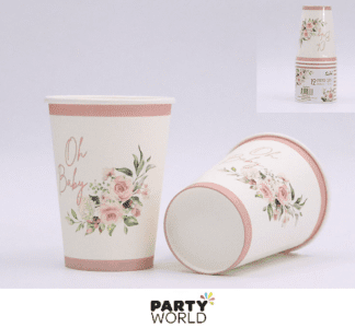 oh baby pink paper cups