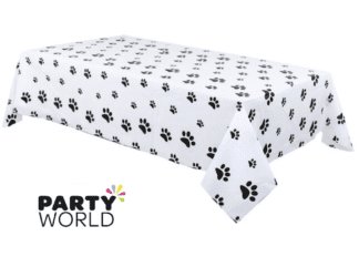 paw print plastic tablecover