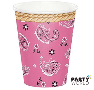 pink bandana paper cups