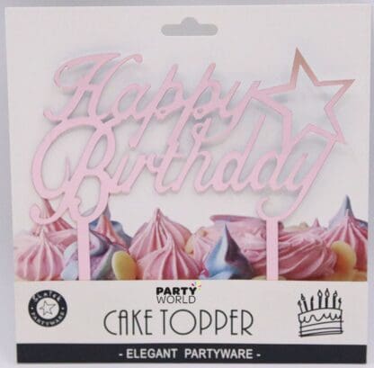 pink birthday cake topper