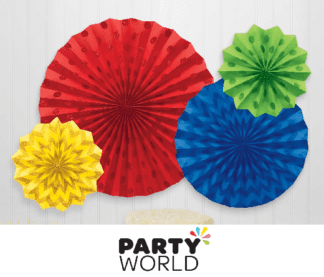 primary colours fan decorations