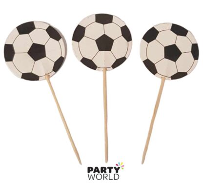 soccer ball pick cupcake toppers