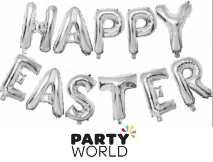 Happy Easter Silver Foil Balloon Banner