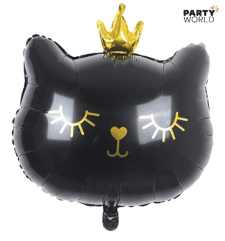 cat shaped foil balloon black