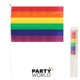 rainbow flag on stick