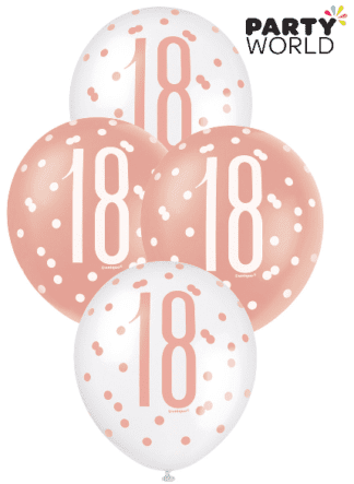 18th rose gold balloons