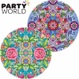 Boho Party Paper 17cm Round Plates (8)