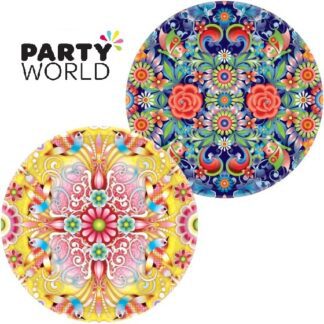 Boho Party Paper 7inch Round Plates (8)