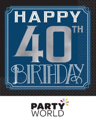 Happy 40th Birthday Beverage Napkins Hot Foil Stamped (16)