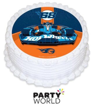 Hot Wheels Party Round Edible Cake Image 160mm