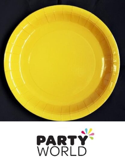 Solid Yellow 9inch Round Party Plates (8)