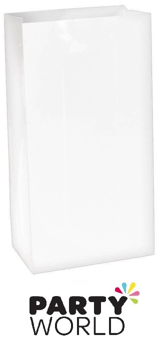 White Large Paper Party Treat Bags (12)