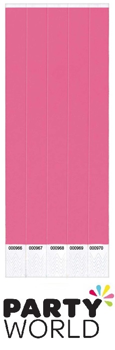 Wristbands Pink Value Pack Numbered Bands (100)