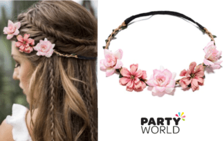floral headband pink