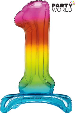 self standing foil number balloon 1 one rainbow