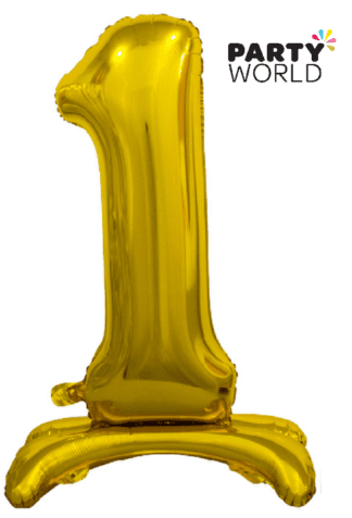 Giant Standing Gold Foil Number 1 Balloon For Air Filling 76cm