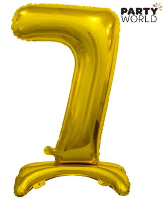 self standing foil number balloon 7 seven gold