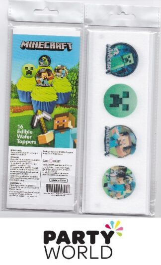 Minecraft Edible Cupcake Wafer Toppers (16pk)