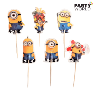 minion party picks cupcake toppers