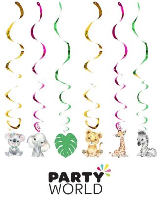 Jungle Animals Party Hanging Swirl Decorations (6)
