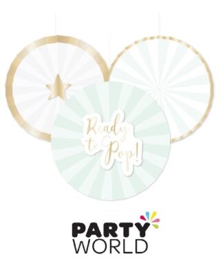 Ready To Pop Baby Shower Fan Decorations (3pk)