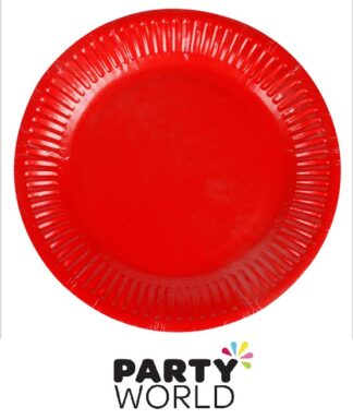 Red Round 7inch Paper Plates (12)