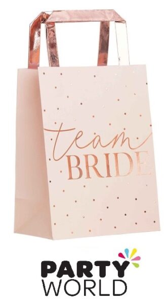 Team Bride Spotty Rose Gold Foiled Party Bags (5)