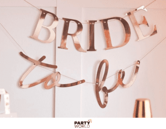 bride to be rose gold banner