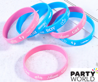 gender reveal rubber wristbands