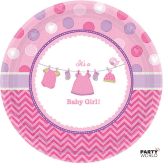girl baby shower paper plates party supplies nz