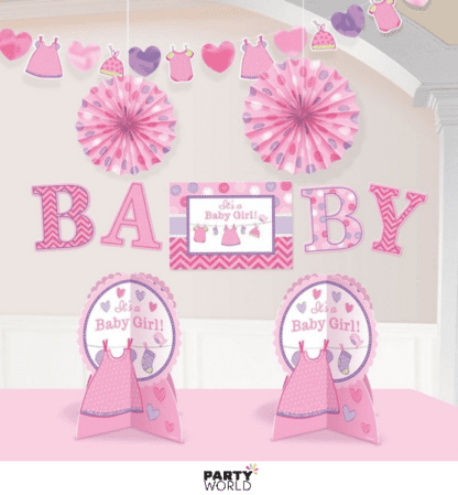 girl baby shower room decorating kit it's a girl