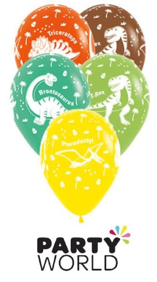 Dinosaur Party Assorted 30cm Latex Balloons (12)