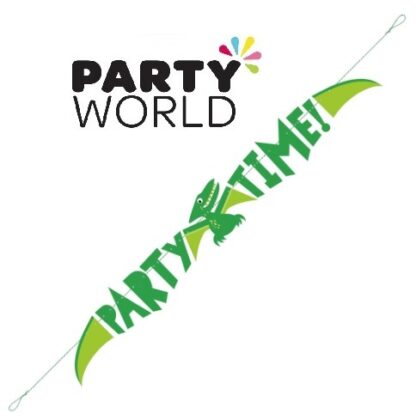 Dinosaur Party Time Banner 1.5mv