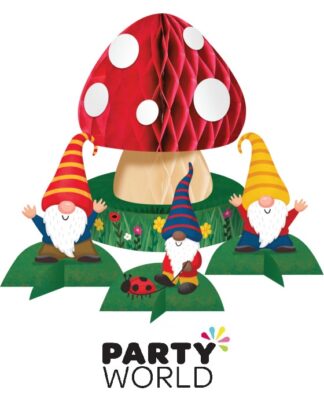 Fairy Party Gnomes Centrepiece Honeycomb 30cm x 23cm & Gnomes 15cm