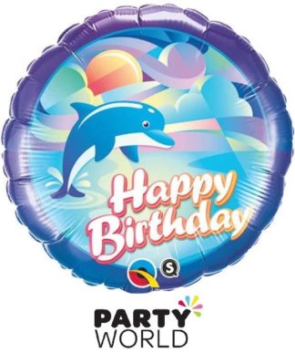 Happy Birthday Jumping Dolphin Foil Balloon