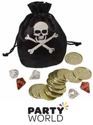 Pirate Party Gold Coins And Treasure With Pouch (18pcs)
